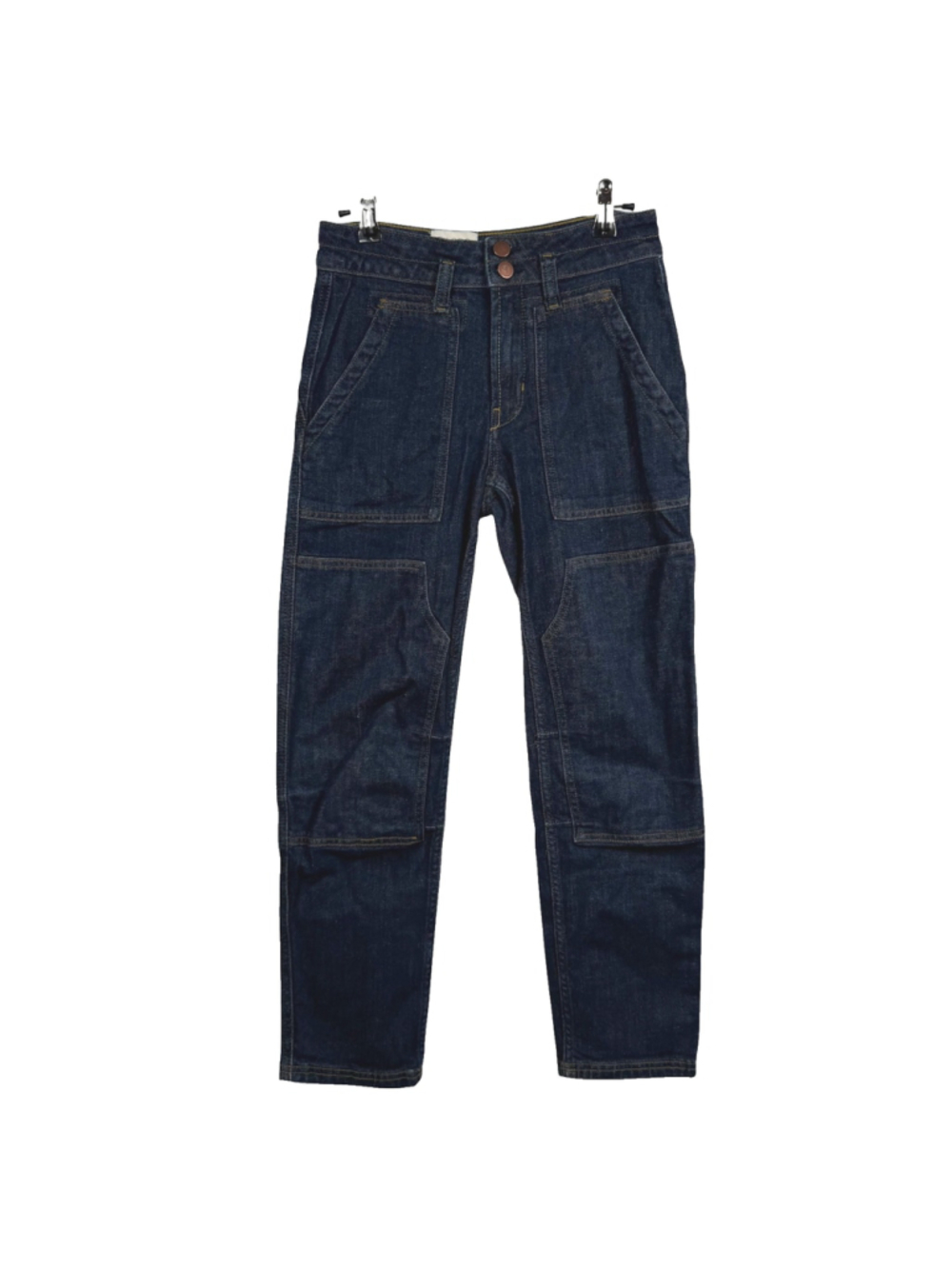 Anthropologie Pilcro Wanderer Utility Jeans Blue Double Knee Tapered Womens 24